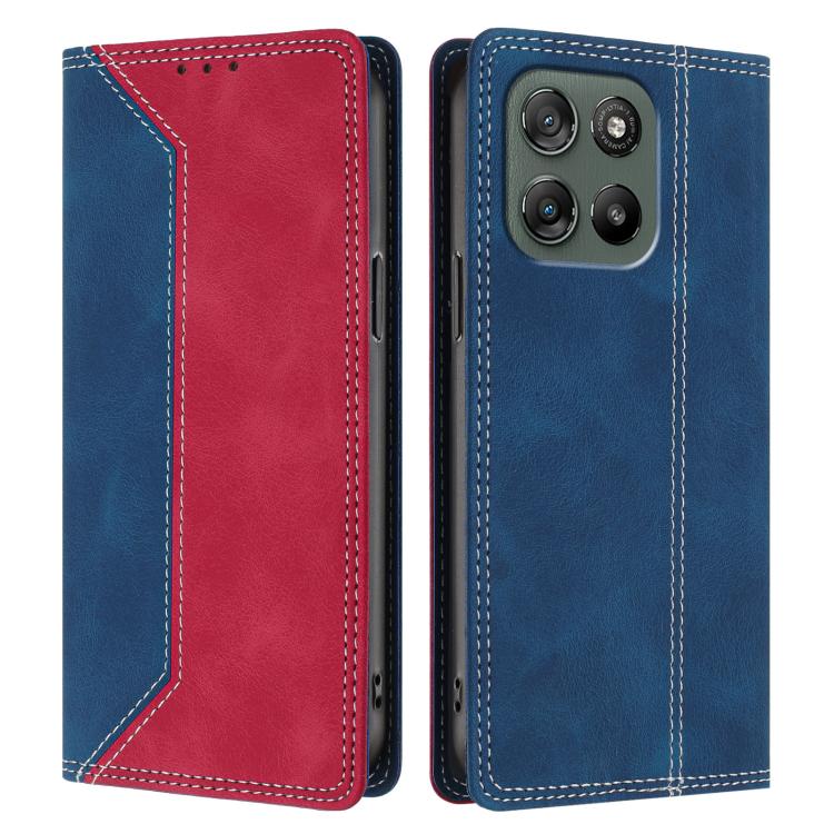 For Motorola Moto G100 5G Skin Feel Two-tone RFID Blocking Vegan Leather Phone Case