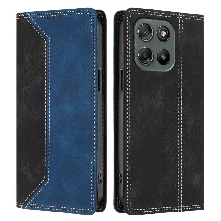 For Motorola Moto G100 5G Skin Feel Two-tone RFID Blocking Vegan Leather Phone Case