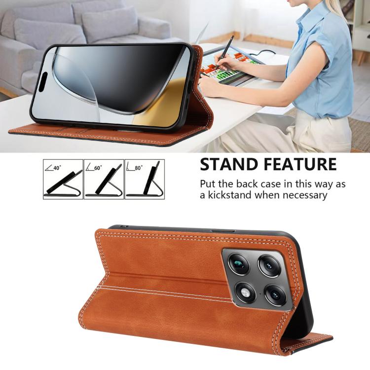 For Motorola Signature 5G Skin Feel Two-tone RFID Blocking Vegan Leather Phone Case
