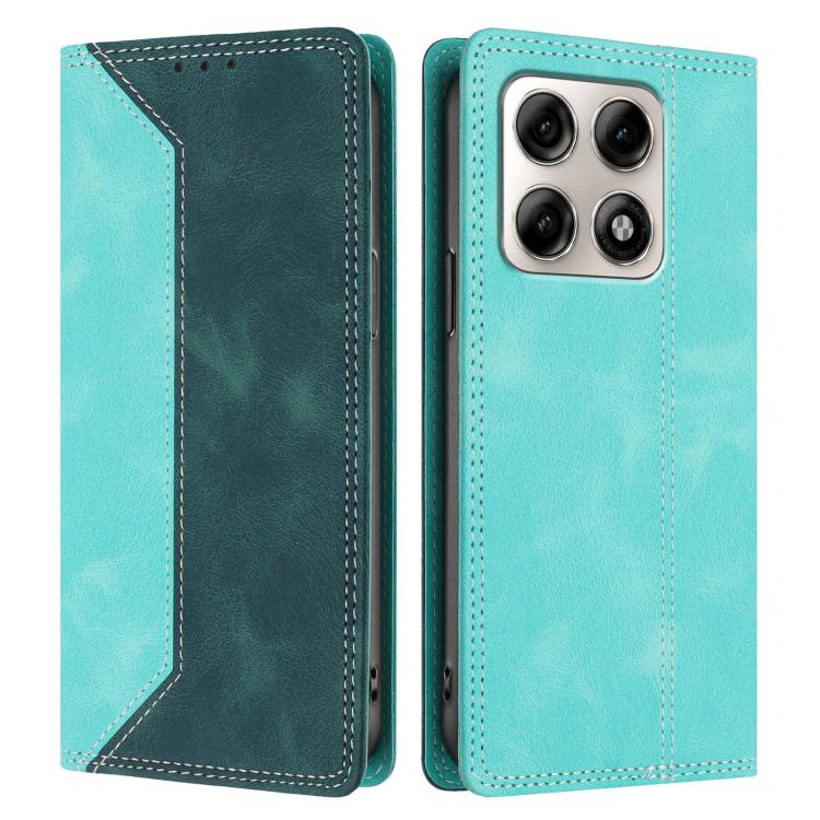 For Motorola Edge 70 Pro 5G Skin Feel Two-tone RFID Blocking Vegan Leather Phone Case