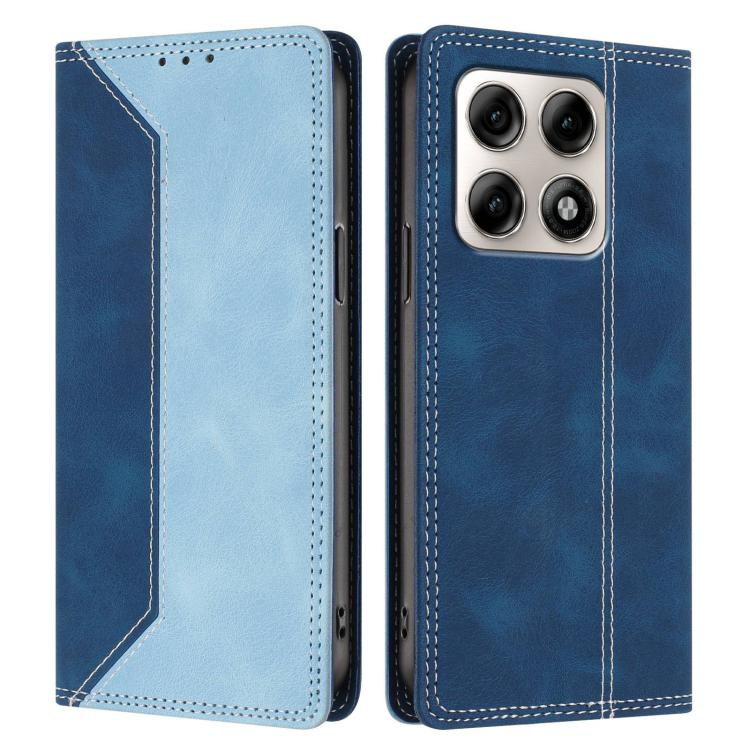 For Motorola Edge 70 Pro 5G Skin Feel Two-tone RFID Blocking Vegan Leather Phone Case