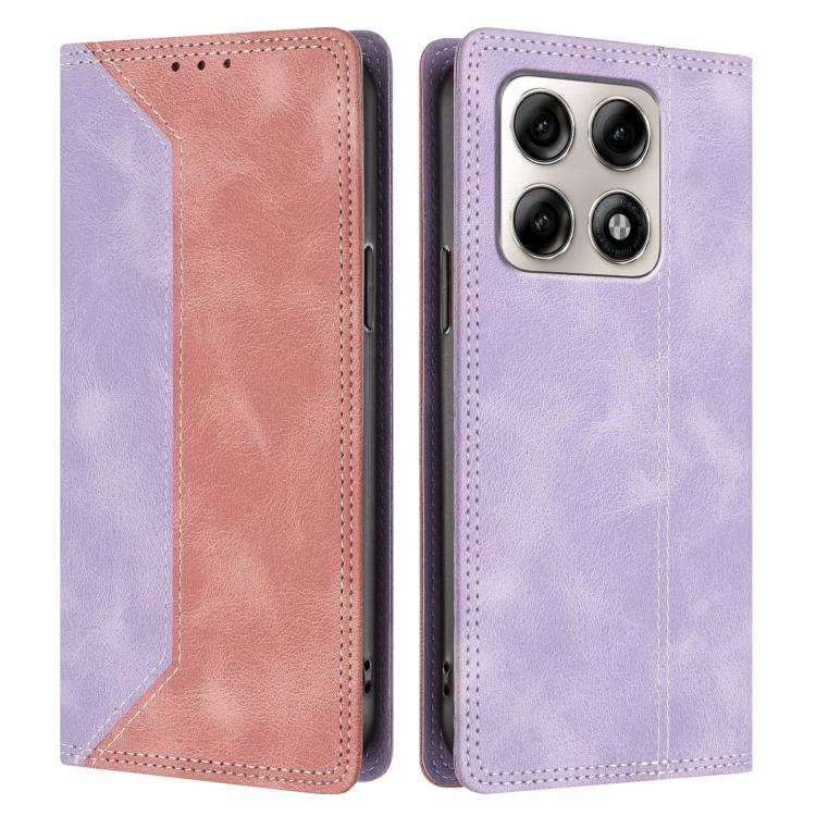 For Motorola Edge 70 Pro 5G Skin Feel Two-tone RFID Blocking Vegan Leather Phone Case