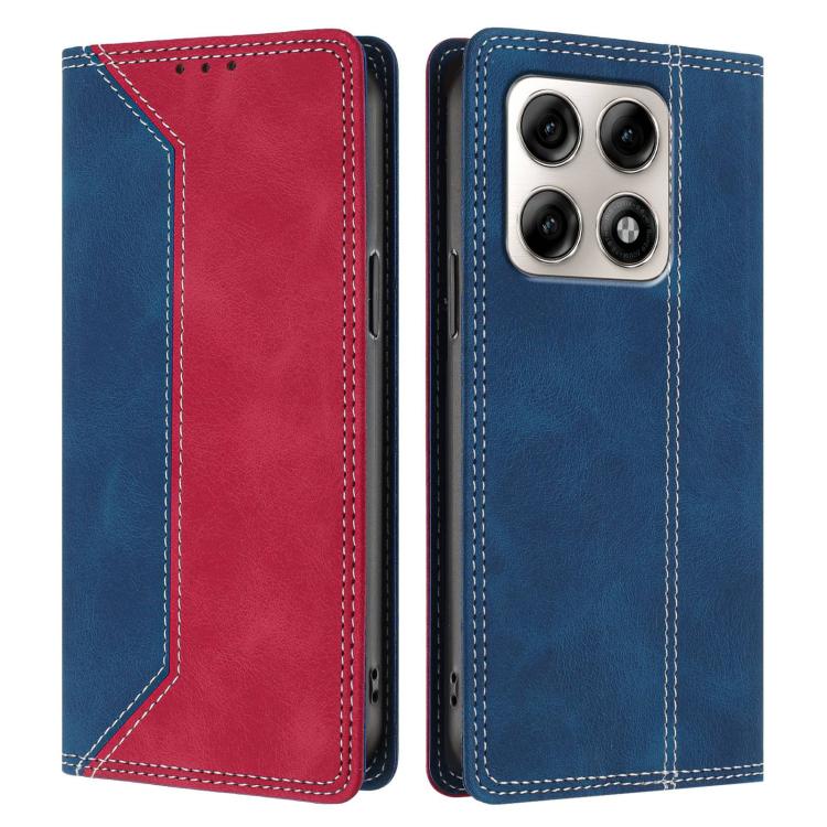For Motorola Edge 70 Pro 5G Skin Feel Two-tone RFID Blocking Vegan Leather Phone Case