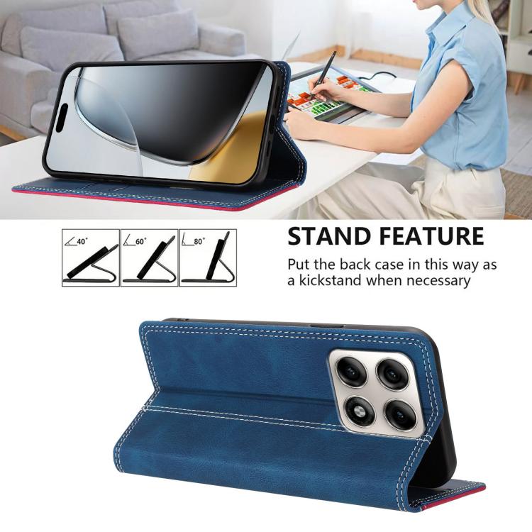 For Motorola Edge 70 Pro 5G Skin Feel Two-tone RFID Blocking Vegan Leather Phone Case