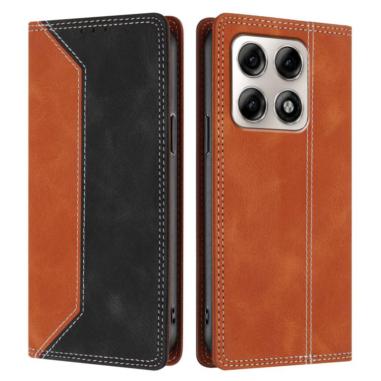 For Motorola Edge 70 Pro 5G Skin Feel Two-tone RFID Blocking Vegan Leather Phone Case