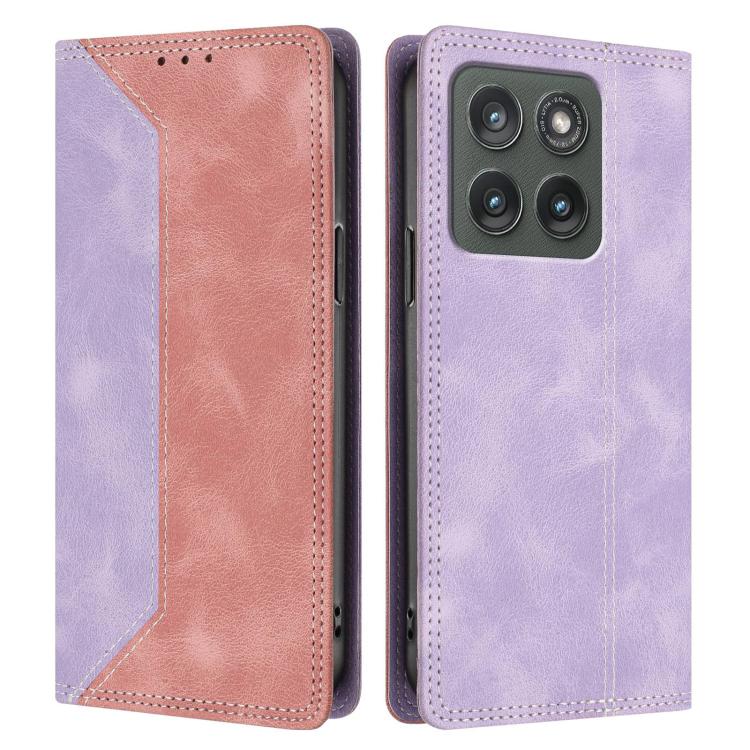 For Motorola Edge 5G 2026 Skin Feel Two-tone RFID Blocking Vegan Leather Phone Case