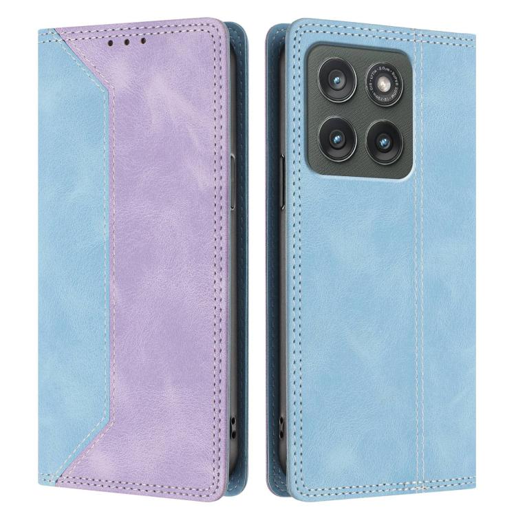 For Motorola Edge 5G 2026 Skin Feel Two-tone RFID Blocking Vegan Leather Phone Case