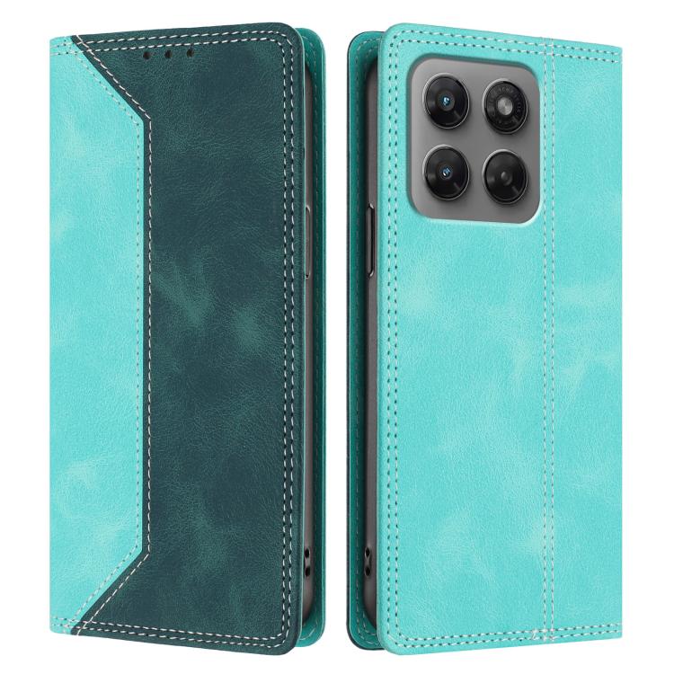 For Motorola Moto G37 Power 5G Skin Feel Two-tone RFID Blocking Vegan Leather Phone Case