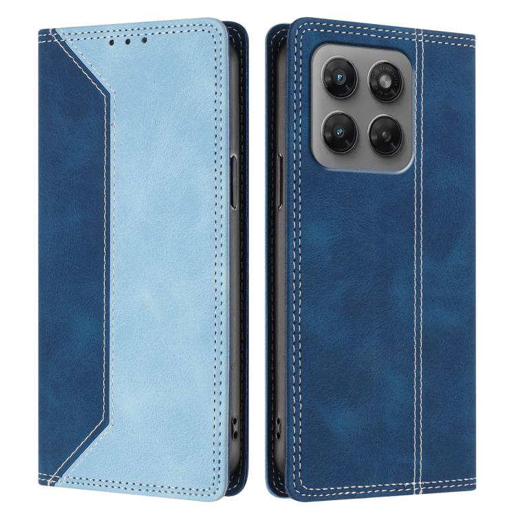 For Motorola Moto G37 Power 5G Skin Feel Two-tone RFID Blocking Vegan Leather Phone Case