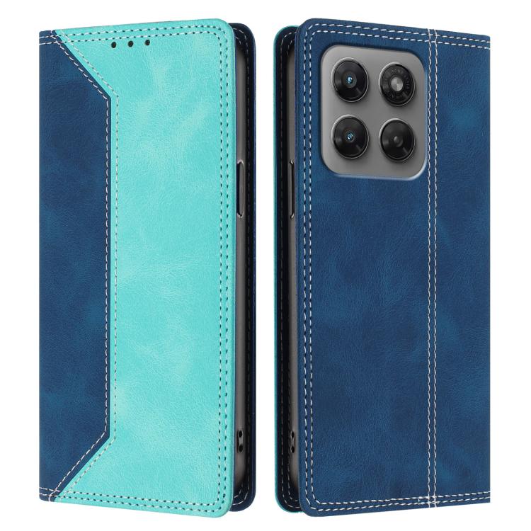 For Motorola Moto G37 Power 5G Skin Feel Two-tone RFID Blocking Vegan Leather Phone Case