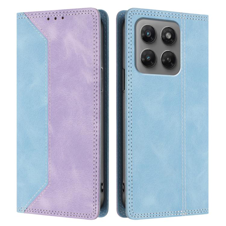 For Motorola Moto G37 Power 5G Skin Feel Two-tone RFID Blocking Vegan Leather Phone Case