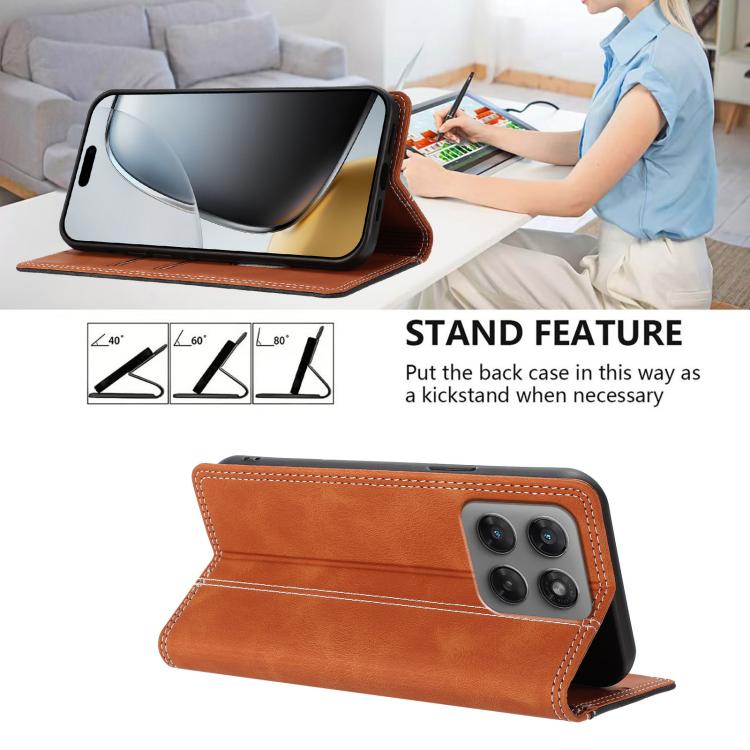 For Motorola Moto G37 / G47 5G Skin Feel Two-tone RFID Blocking Vegan Leather Phone Case