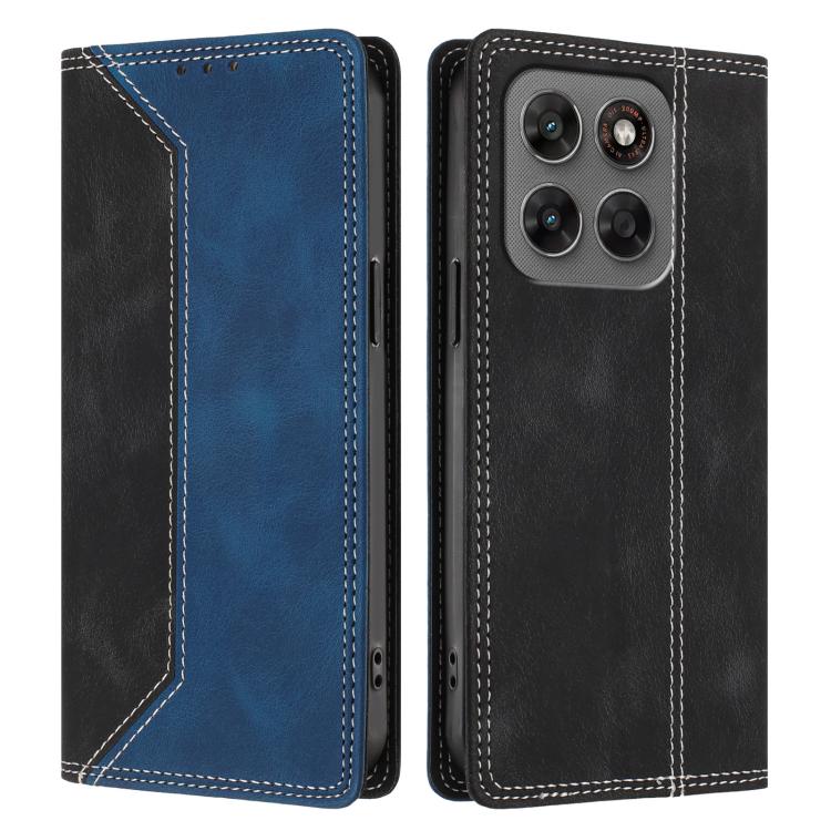 For Motorola Moto G87 5G Skin Feel Two-tone RFID Blocking Vegan Leather Phone Case