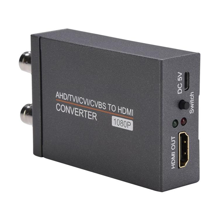 NK-T8 Dual AHD to HDMI 1080P HD BNC Camera Signal Converter, Support TVI, CVI, CVBS - Grey