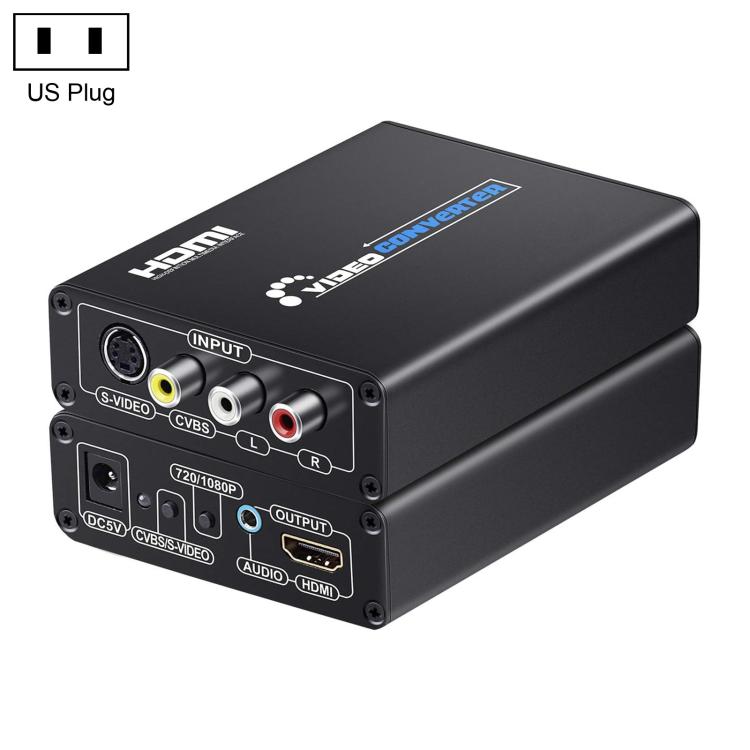 NK-H28 AV, S-VIDEO to HDMI, 3.5mm Audio Jack 1080P HD Video Converter
