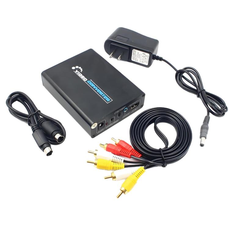 NK-H28 AV, S-VIDEO to HDMI, 3.5mm Audio Jack 1080P HD Video Converter