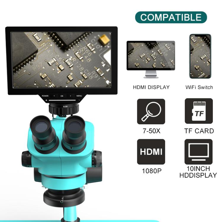 RF4 YS010W 10-inch 16 Million Pixel HD Industrial Microscope Display Monitor Built-in WiFi Function - Black