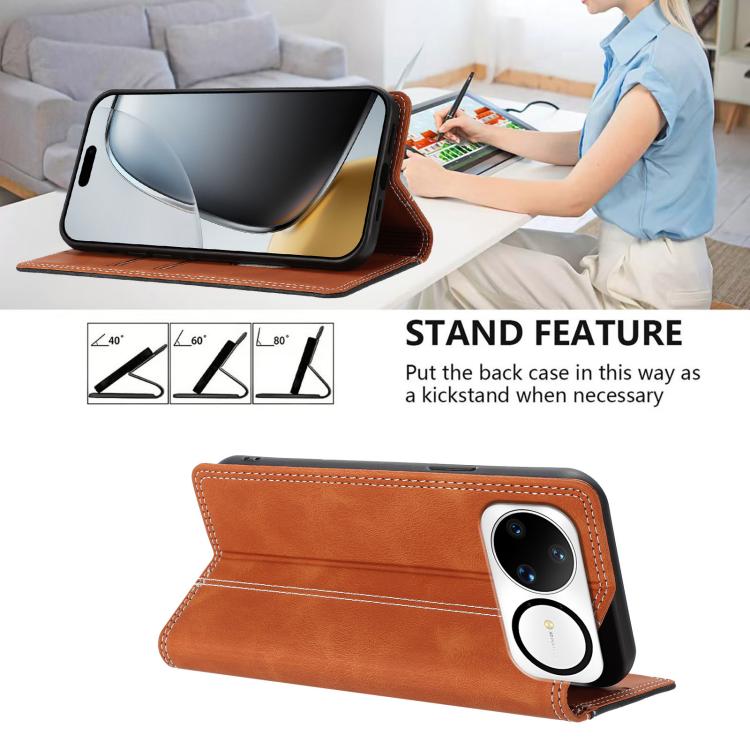 For Huawei nova 15 Ultra Skin Feel Two-tone RFID Blocking Vegan Leather Phone Case