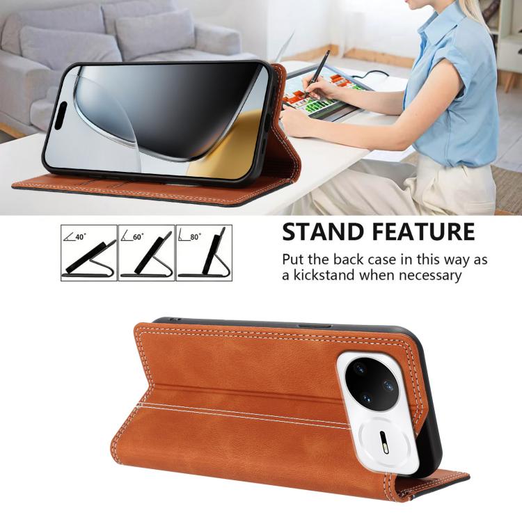 For Huawei nova 15 Pro Skin Feel Two-tone RFID Blocking Vegan Leather Phone Case