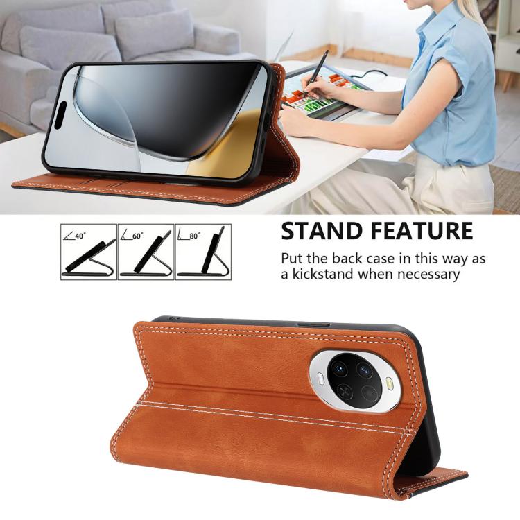For Huawei nova 15 Skin Feel Two-tone RFID Blocking Vegan Leather Phone Case