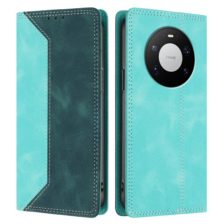 For Huawei Mate 80 Pro Skin Feel Two-tone RFID Blocking Vegan Leather Phone Case