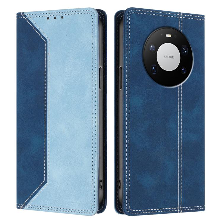For Huawei Mate 80 Pro Skin Feel Two-tone RFID Blocking Vegan Leather Phone Case