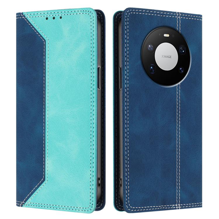 For Huawei Mate 80 Pro Skin Feel Two-tone RFID Blocking Vegan Leather Phone Case