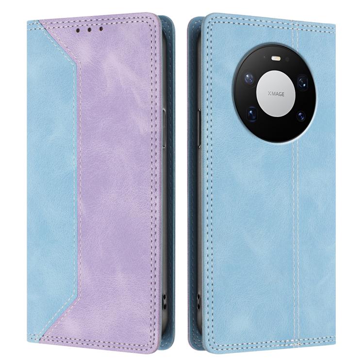 For Huawei Mate 80 Pro Skin Feel Two-tone RFID Blocking Vegan Leather Phone Case