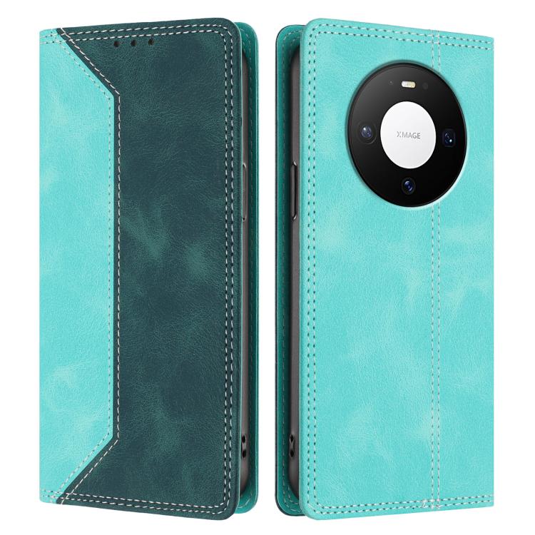 For Huawei Mate 80 Skin Feel Two-tone RFID Blocking Vegan Leather Phone Case