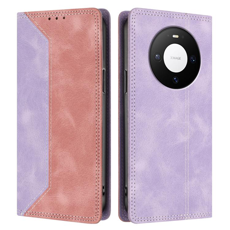 For Huawei Mate 80 Skin Feel Two-tone RFID Blocking Vegan Leather Phone Case