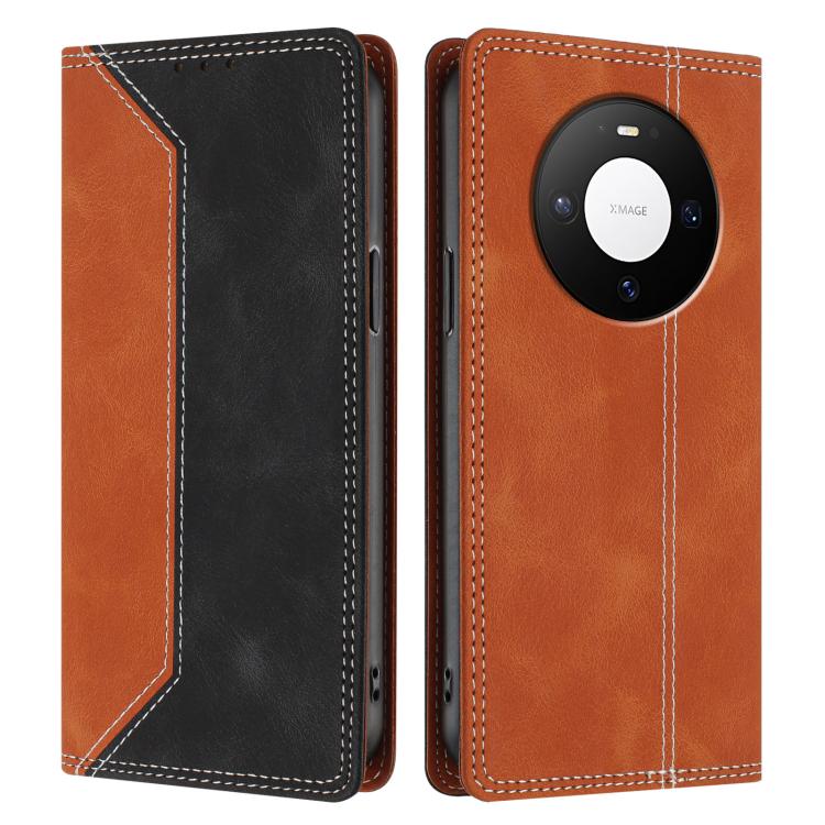 For Huawei Mate 80 Skin Feel Two-tone RFID Blocking Vegan Leather Phone Case