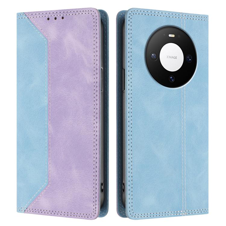 For Huawei Mate 80 Skin Feel Two-tone RFID Blocking Vegan Leather Phone Case