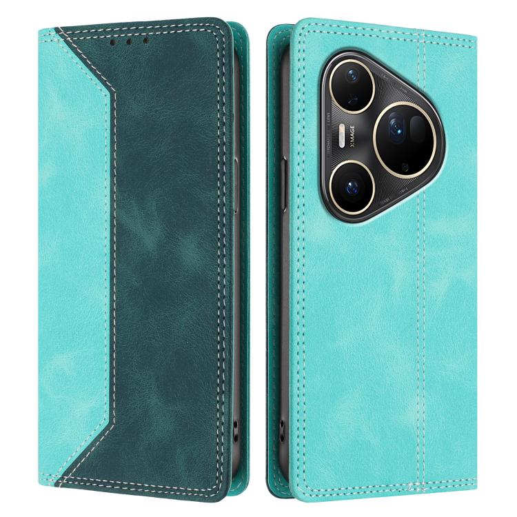 For Huawei Pura 80 Ultra Skin Feel Two-tone RFID Blocking Vegan Leather Phone Case