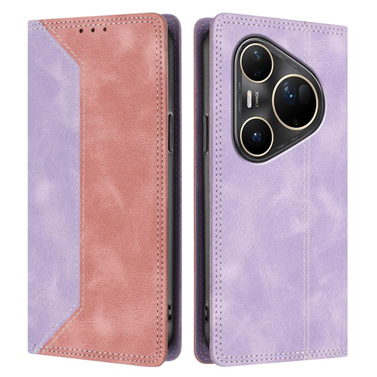 For Huawei Pura 80 Ultra Skin Feel Two-tone RFID Blocking Vegan Leather Phone Case