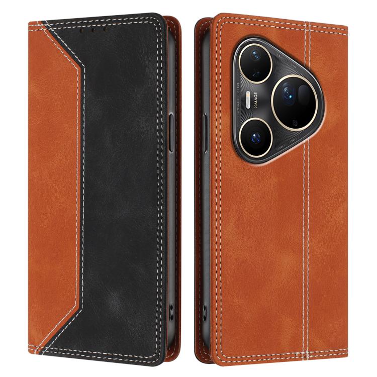 For Huawei Pura 80 Ultra Skin Feel Two-tone RFID Blocking Vegan Leather Phone Case