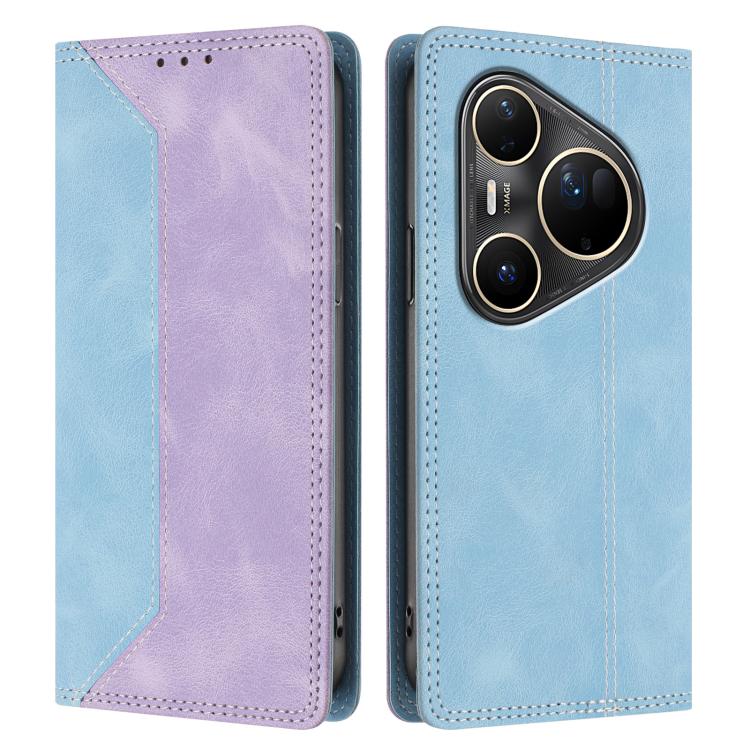 For Huawei Pura 80 Ultra Skin Feel Two-tone RFID Blocking Vegan Leather Phone Case