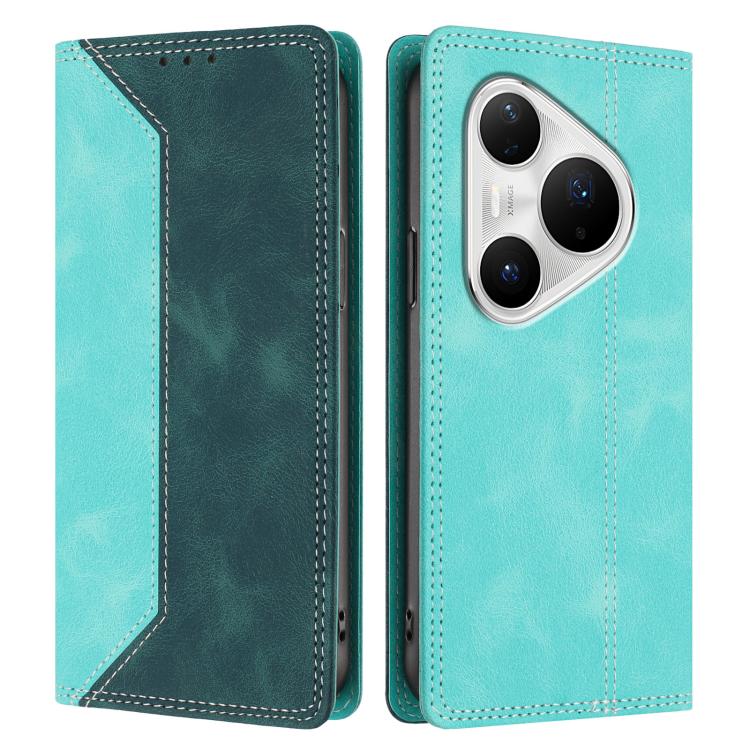 For Huawei Pura 80 Pro+ Skin Feel Two-tone RFID Blocking Vegan Leather Phone Case