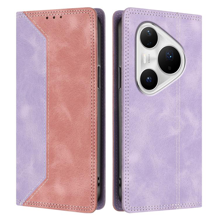 For Huawei Pura 80 Pro+ Skin Feel Two-tone RFID Blocking Vegan Leather Phone Case