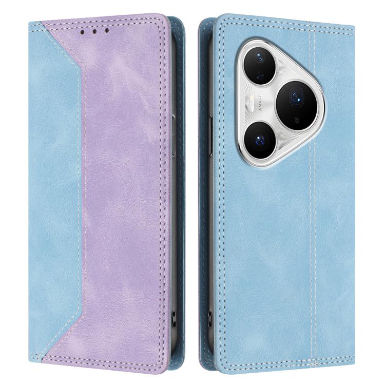 For Huawei Pura 80 Pro+ Skin Feel Two-tone RFID Blocking Vegan Leather Phone Case