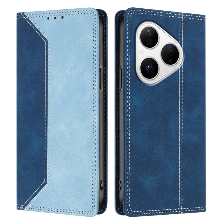 For Huawei Pura 80 Skin Feel Two-tone RFID Blocking Vegan Leather Phone Case