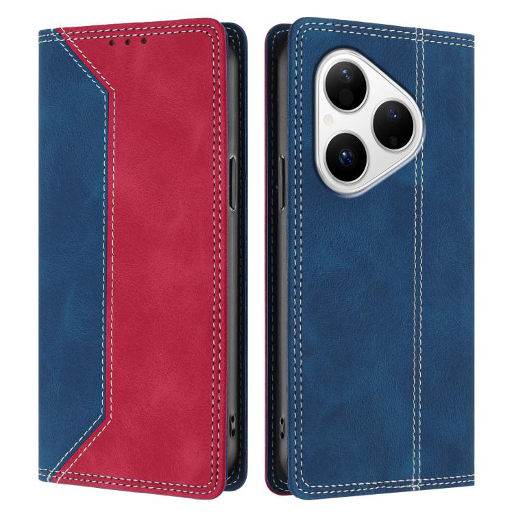 For Huawei Pura 80 Skin Feel Two-tone RFID Blocking Vegan Leather Phone Case