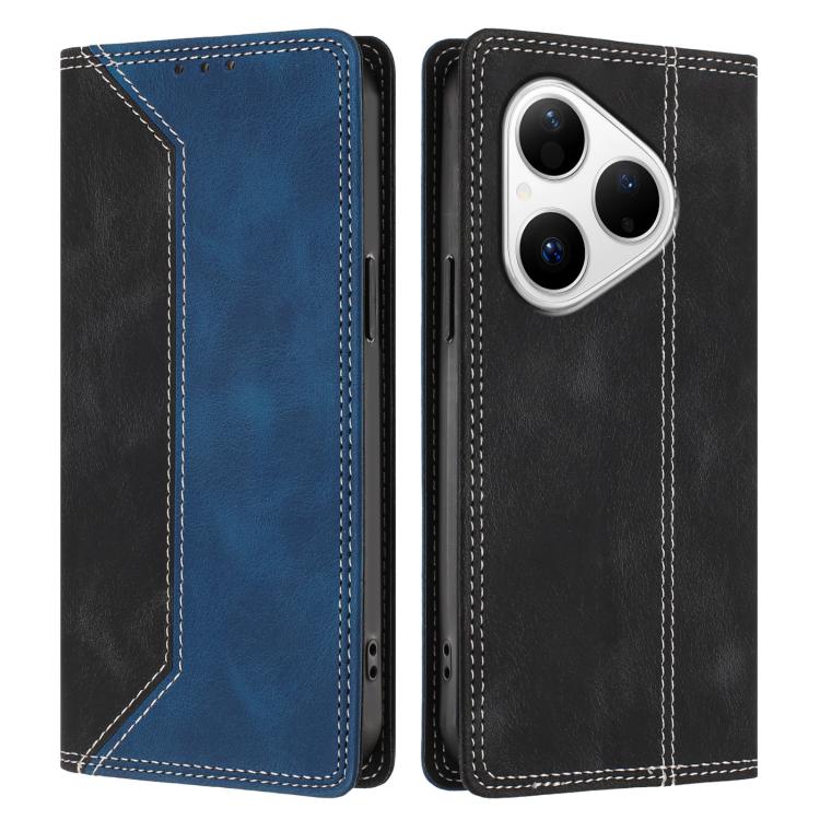 For Huawei Pura 80 Skin Feel Two-tone RFID Blocking Vegan Leather Phone Case