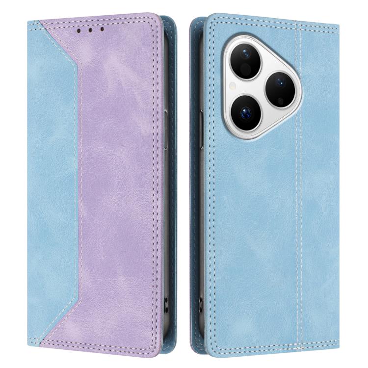 For Huawei Pura 80 Skin Feel Two-tone RFID Blocking Vegan Leather Phone Case