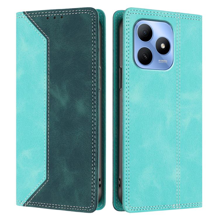 For Huawei Enjoy 80s Skin Feel Two-tone RFID Blocking Vegan Leather Phone Case