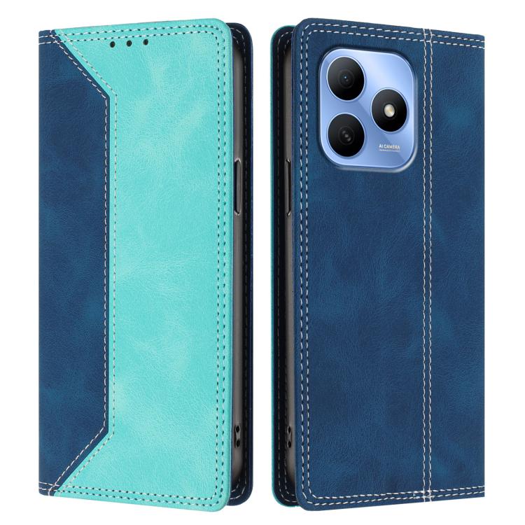 For Huawei Enjoy 80s Skin Feel Two-tone RFID Blocking Vegan Leather Phone Case