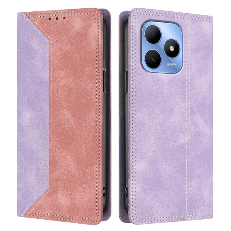 For Huawei Enjoy 80s Skin Feel Two-tone RFID Blocking Vegan Leather Phone Case