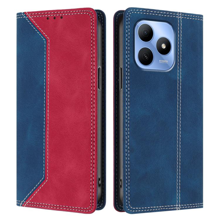 For Huawei Enjoy 80s Skin Feel Two-tone RFID Blocking Vegan Leather Phone Case