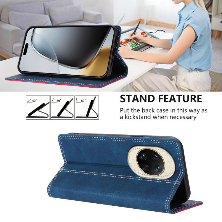For Huawei nova 14 Skin Feel Two-tone RFID Blocking Vegan Leather Phone Case