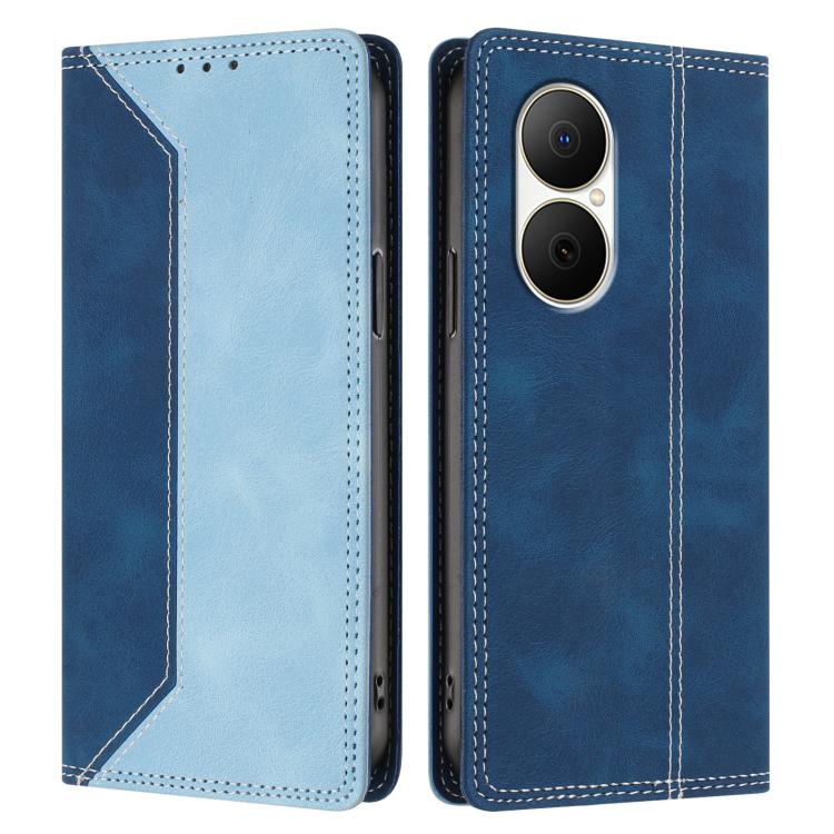 For Huawei Enjoy 80 Skin Feel Two-tone RFID Blocking Vegan Leather Phone Case