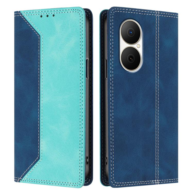 For Huawei Enjoy 80 Skin Feel Two-tone RFID Blocking Vegan Leather Phone Case